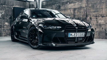 BMW M3 G80 в чёрном цвете и с деталями M Performance Parts