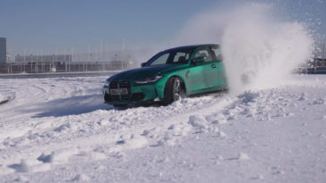 BMW M3 в снежную погоду