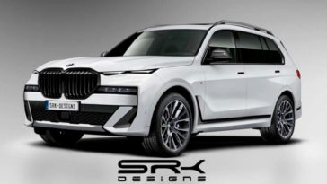 Рендер рестайлинга BMW X7 с раздельными фарами, как у XM