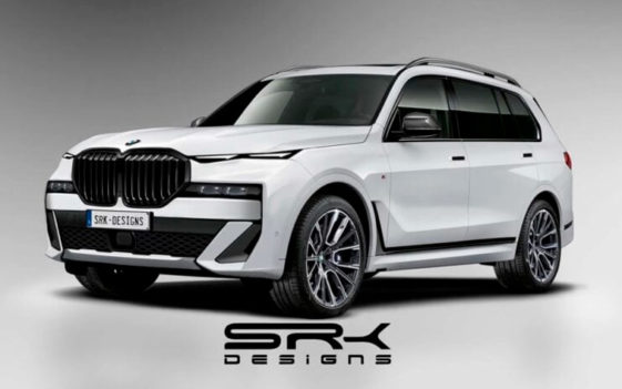 Рендер рестайлинга BMW X7 с раздельными фарами, как у XM